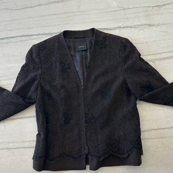 Akris Black Lace Bomber Jacket – Size 10 - Picture 1 of 6
